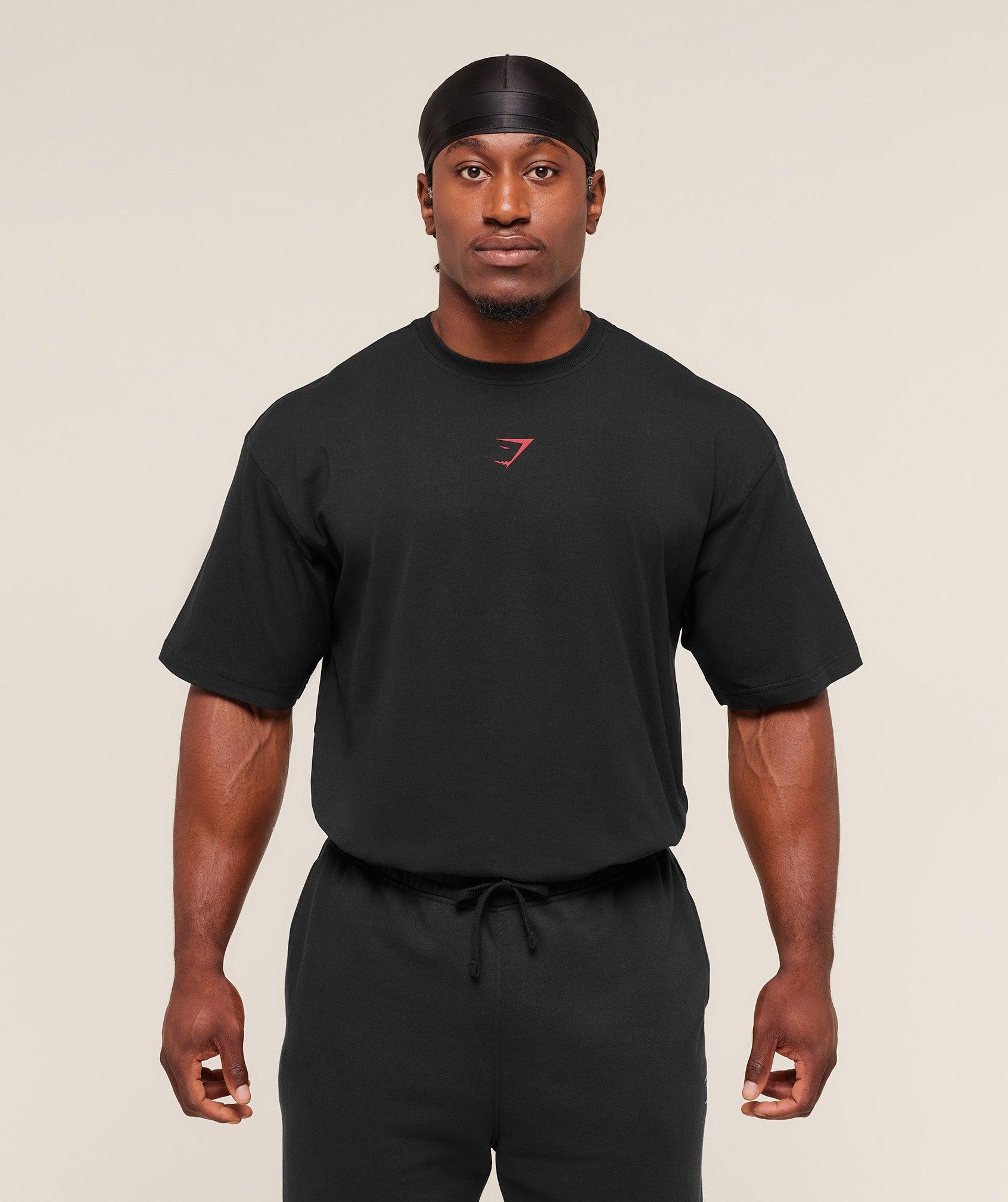 Gymshark Power T-Shirt - Black/Conditioning Red Male Product Image