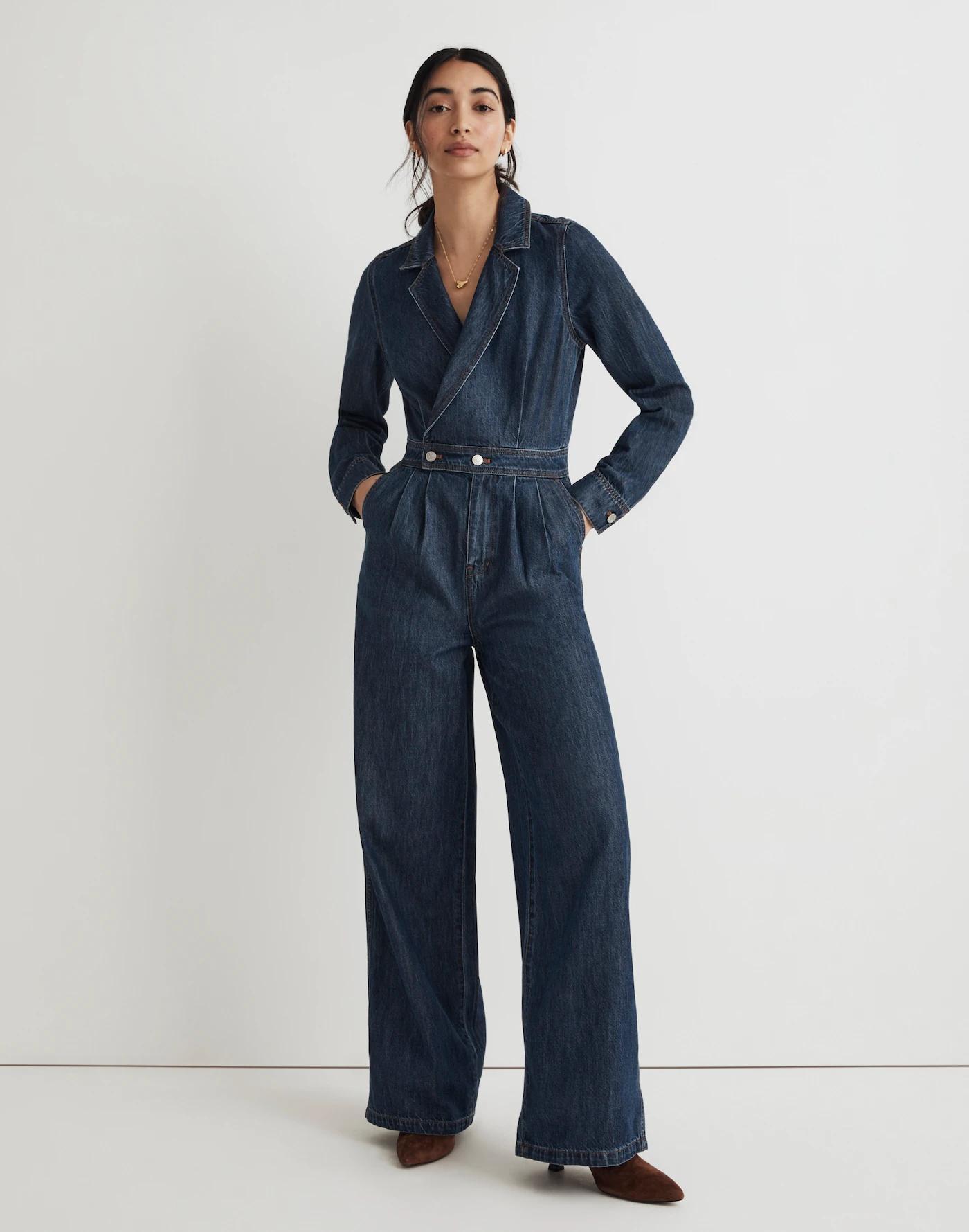 Denim Tailored Jumpsuit in Norvell Wash Product Image