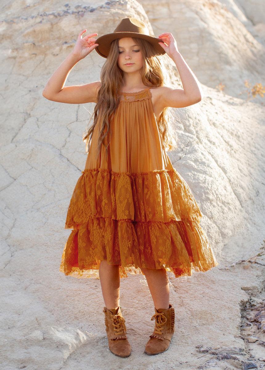 Catrina Dress in Marigold Girls Product Image