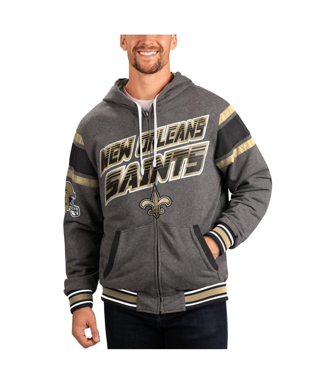 Mens G-III Sports by Carl Banks /Gray New Orleans Saints Extreme Full Back Reversible Hoodie Full-Zip Jacket Product Image