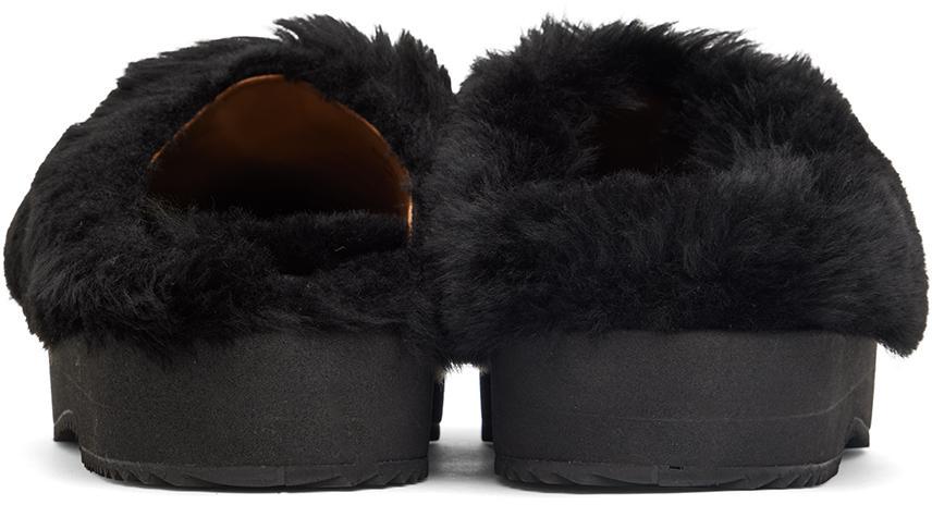 DRIES VAN NOTEN Black Slip-on Shearling Loafers In 900 Black Product Image