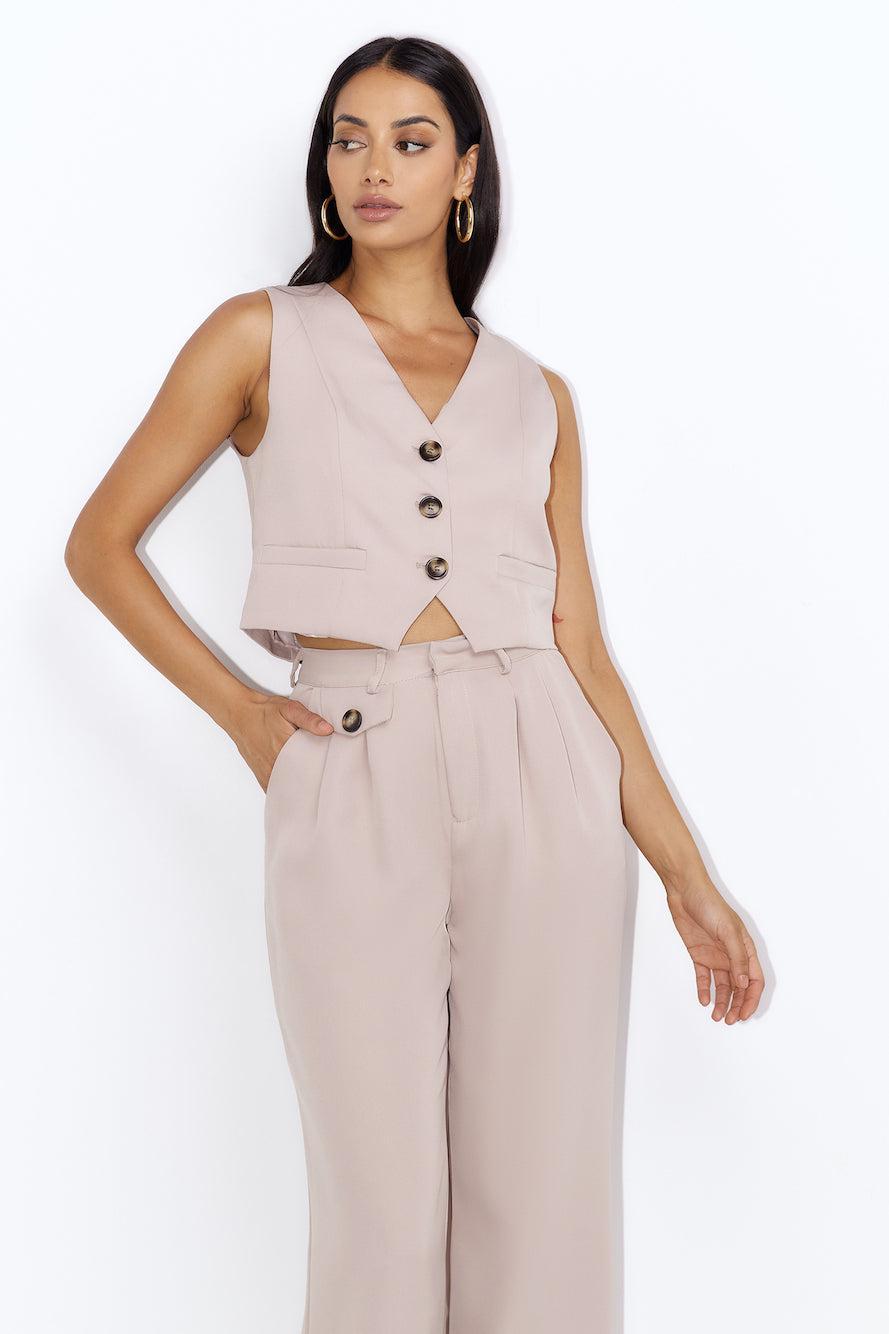 Street Fashion Pants Beige Product Image