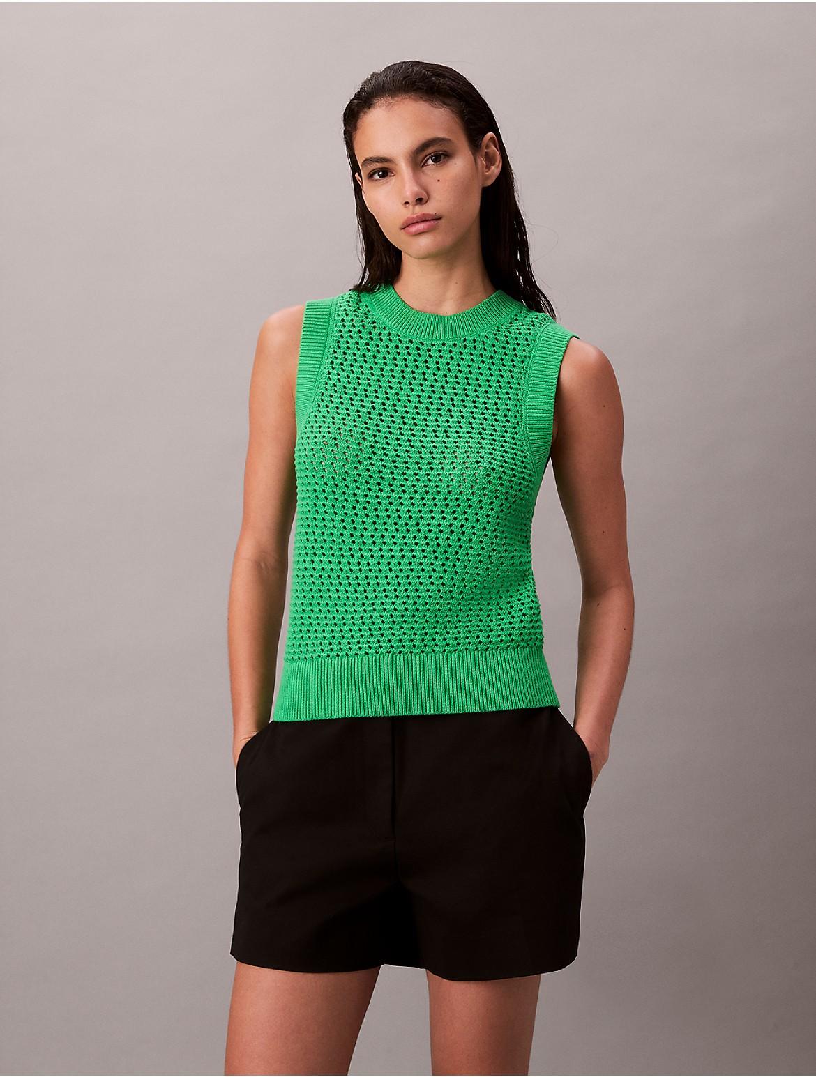 Calvin Klein Womens Open Stitch Tank Top - Blue Product Image