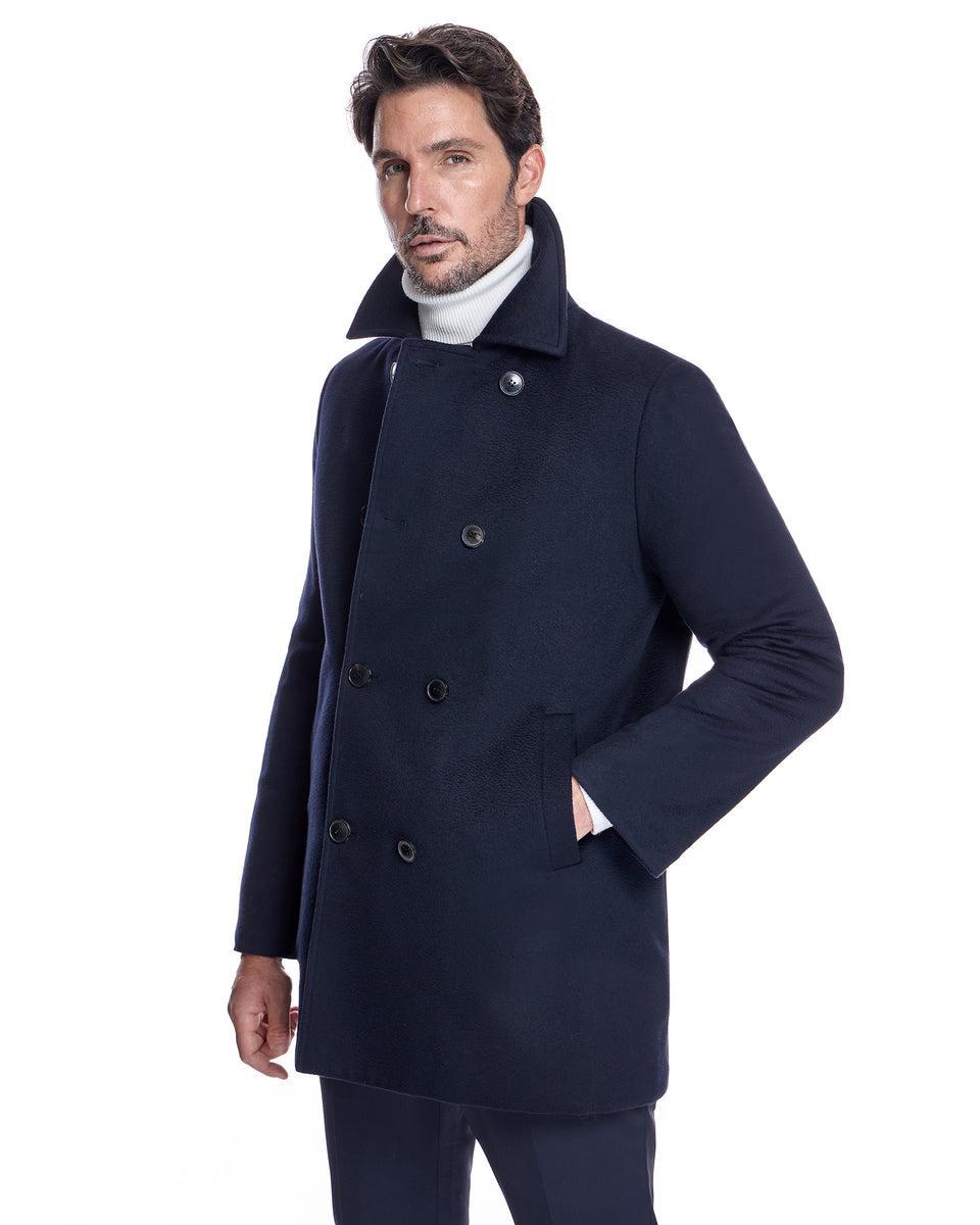 Men's Wool Quilted Lined Peacoat Product Image