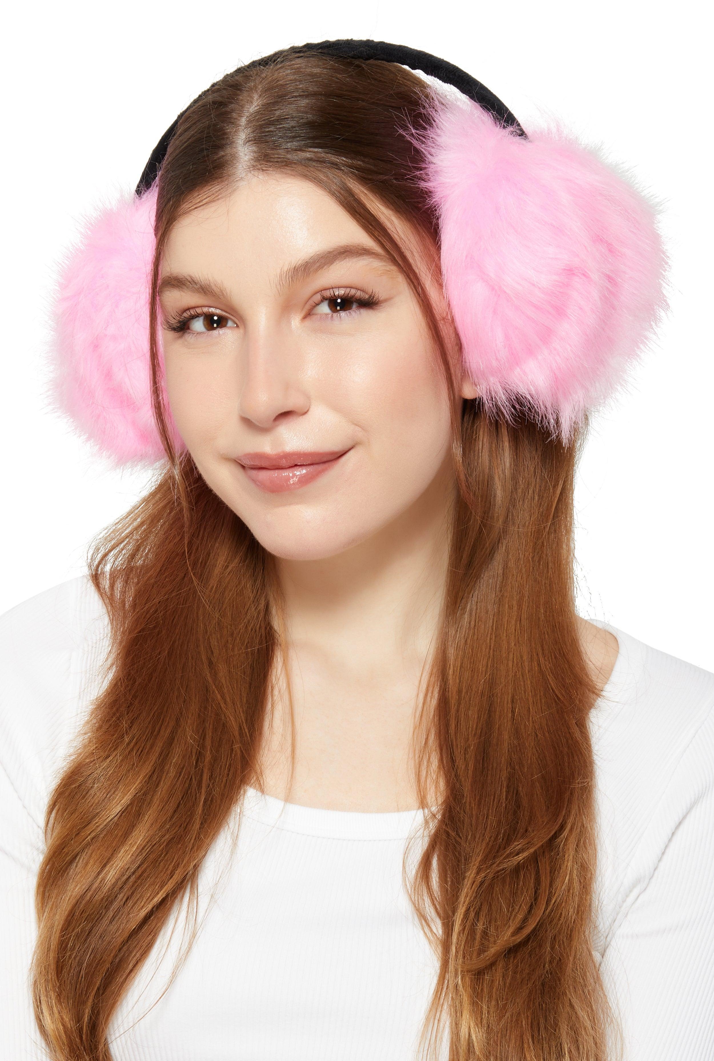 Oversized Faux Fur Earmuffs Female Product Image