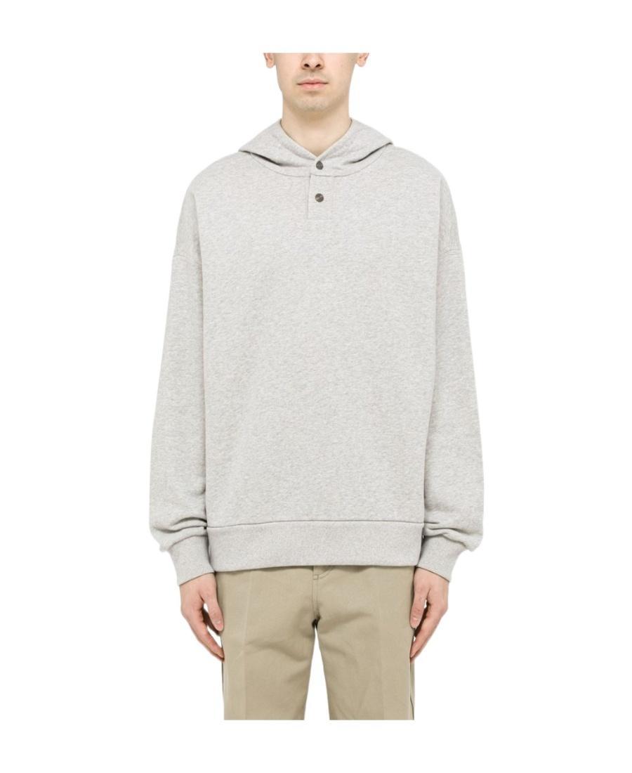 ZEGNA Logo Hooded Sweater In White Product Image