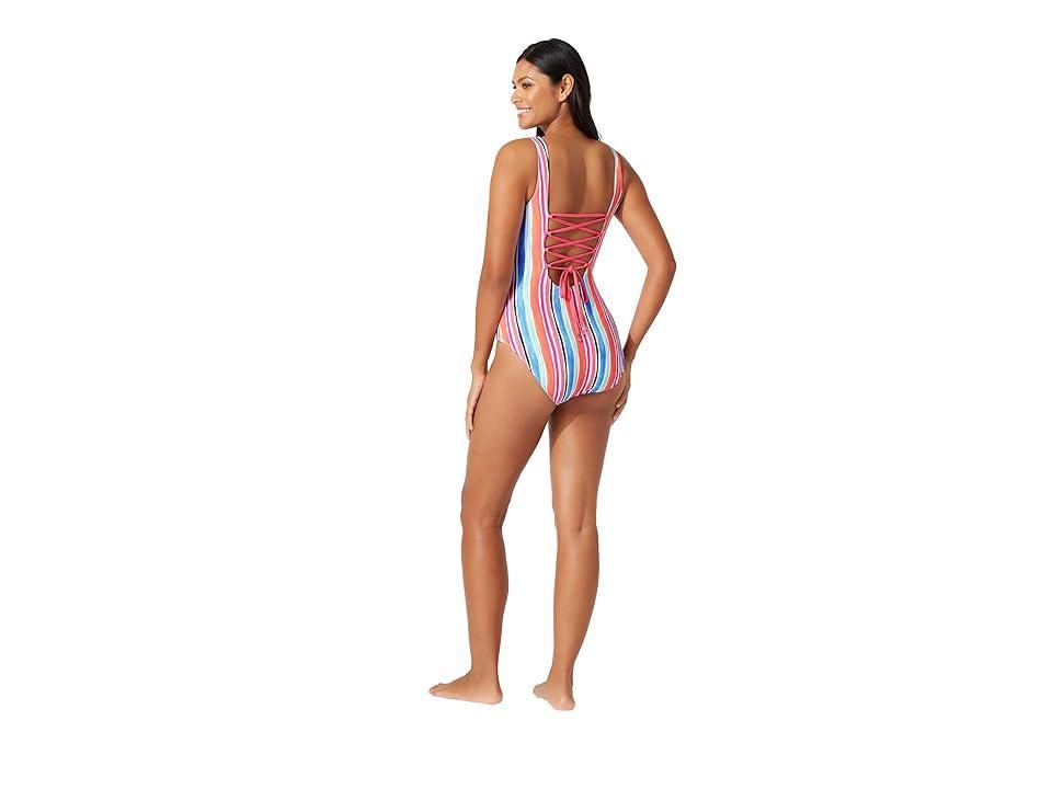 Tommy Bahama Island Cays Oasis Reversible One-Piece (Passion Pink Reversible) Women's Swimsuits One Piece Product Image