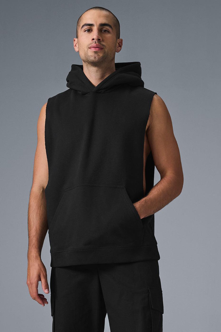 Renown Sleeveless Hoodie - Black Male Product Image