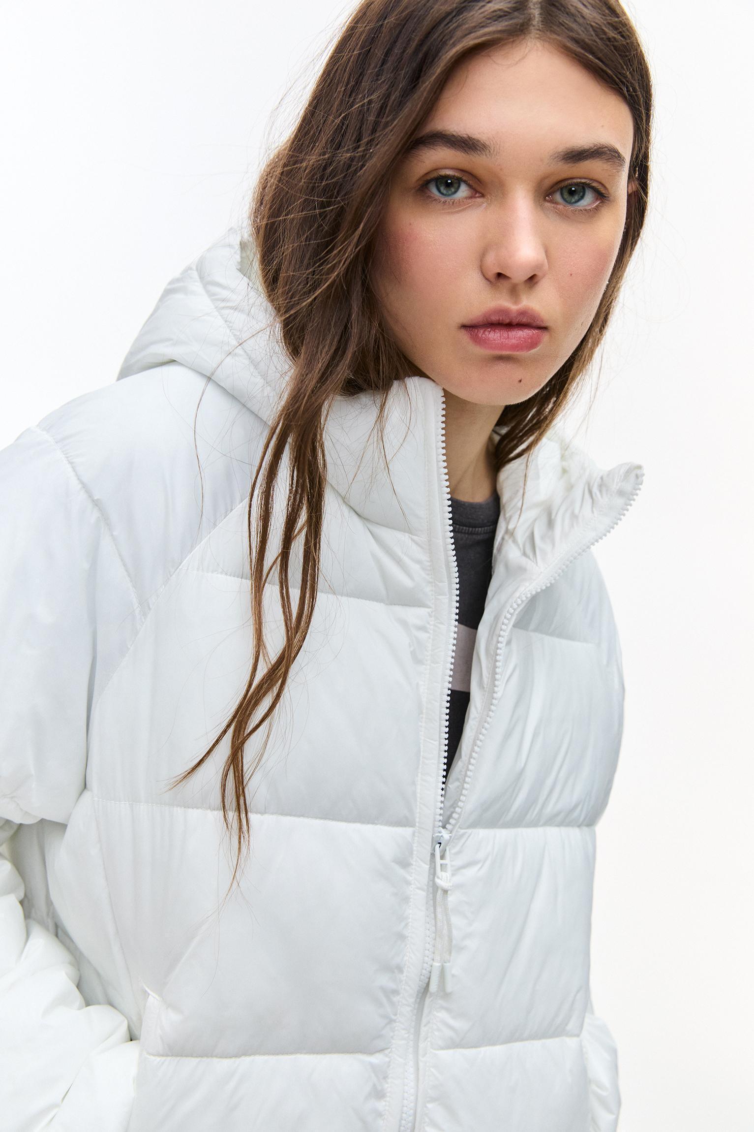 Lightweight puffer jacket with hood Product Image
