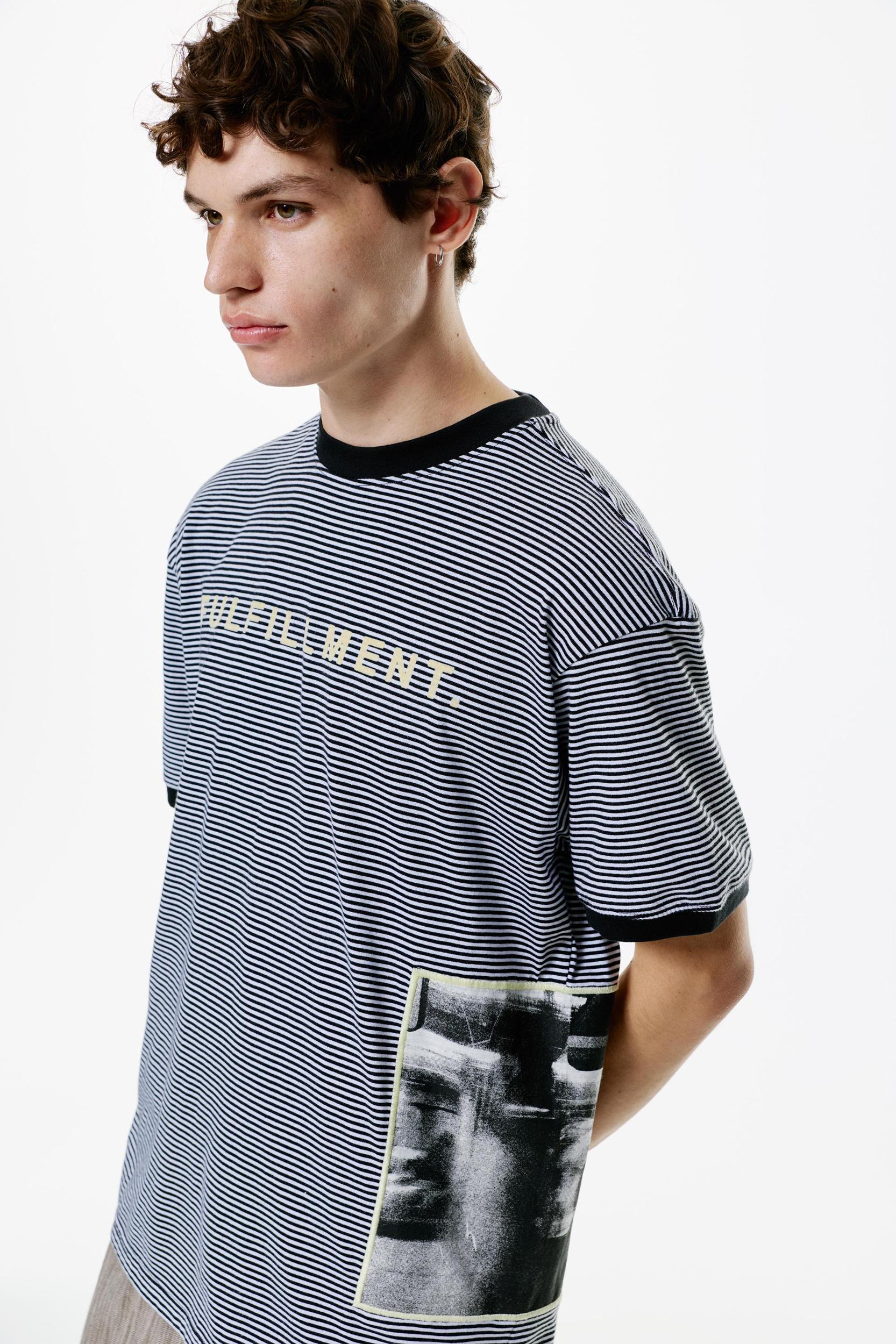 Striped Photo T-shirt Product Image