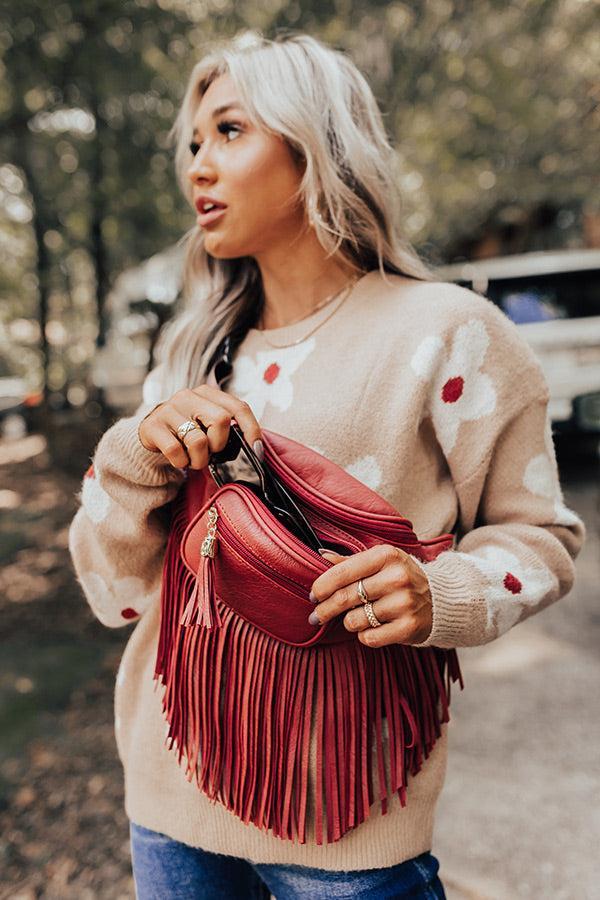 Trip Of My Life Fringe Fanny Pack In Red Product Image