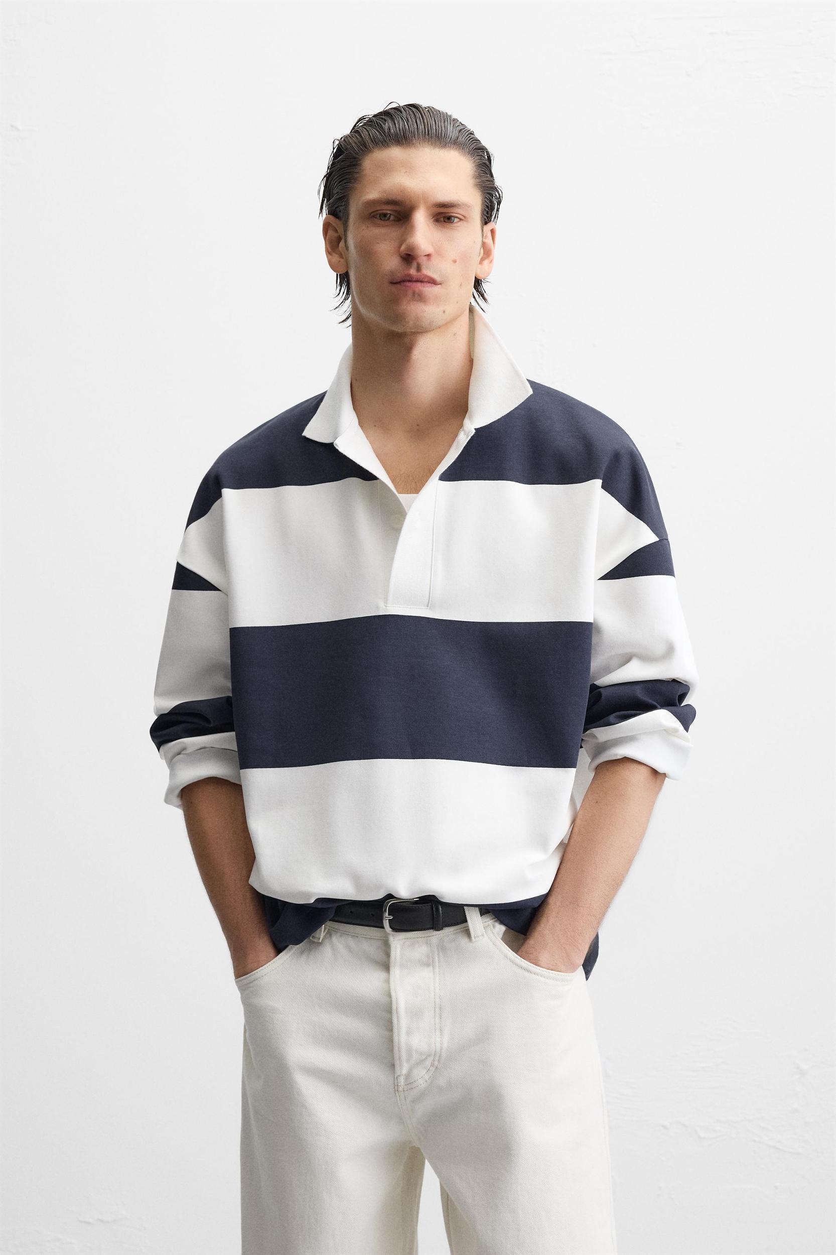 PRINTED STRIPED POLO SHIRT Product Image