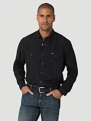 Men's Wrangler Performance Snap Long Sleeve Solid Shirt | Men's SHIRTS | Wrangler® Product Image