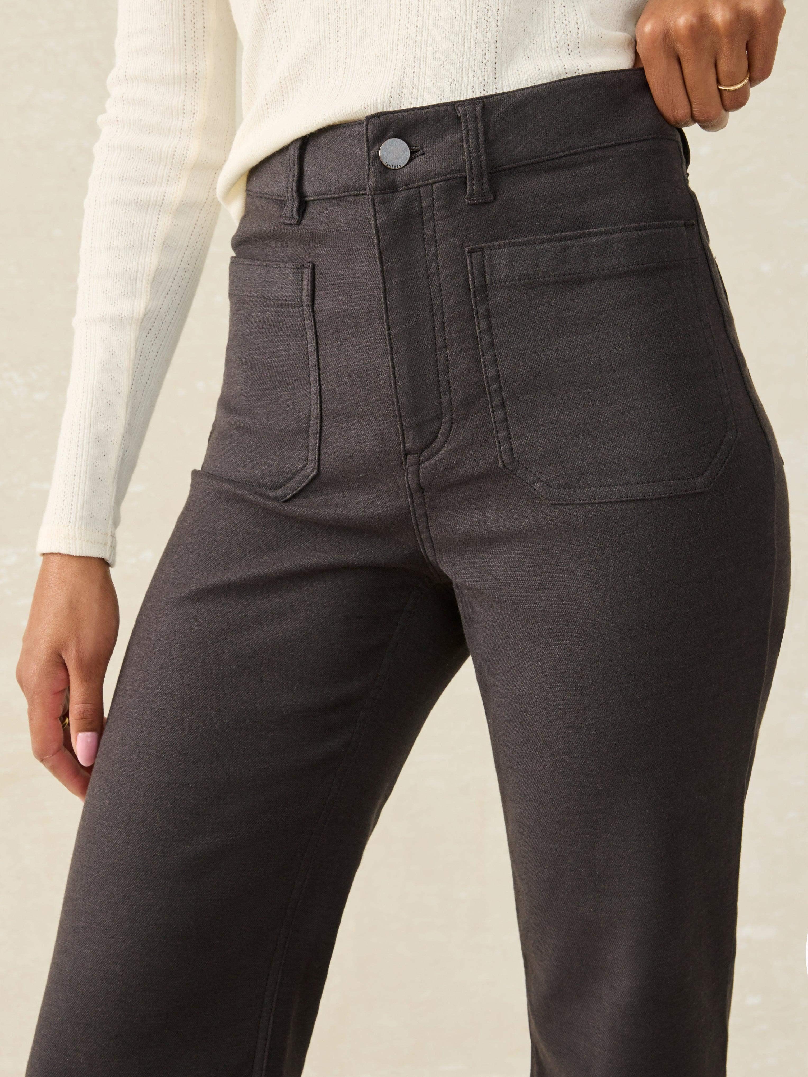 Stretch Terry Patch Pocket Pant - Washed Black Female Product Image