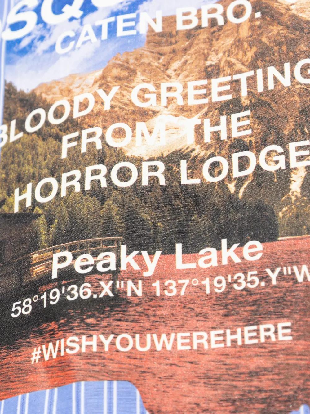 graphic-print striped cotton shirt Product Image