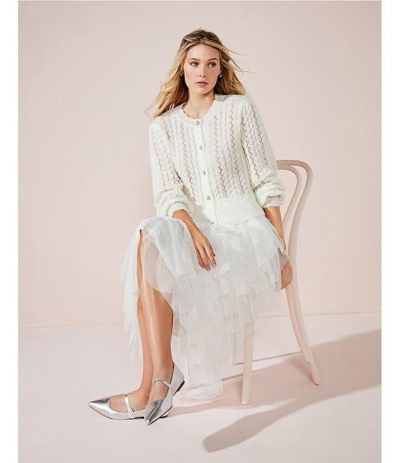 Chelsea & Violet Polly Fuzzy Polyester Button Front Long Sleeve Cardigan Product Image