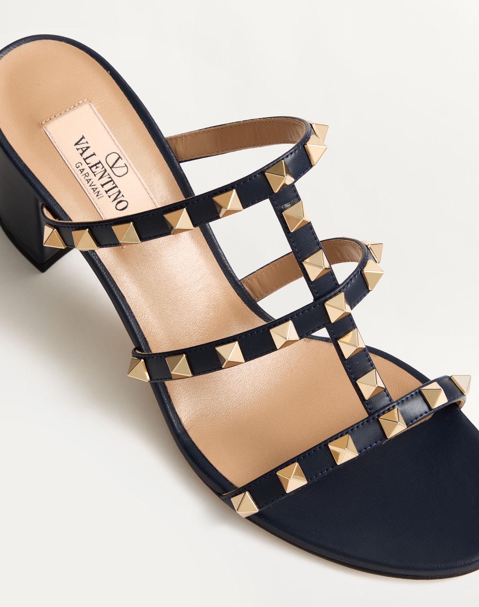 Rockstud Calfskin Leather Slide Sandal 60 Mm Product Image