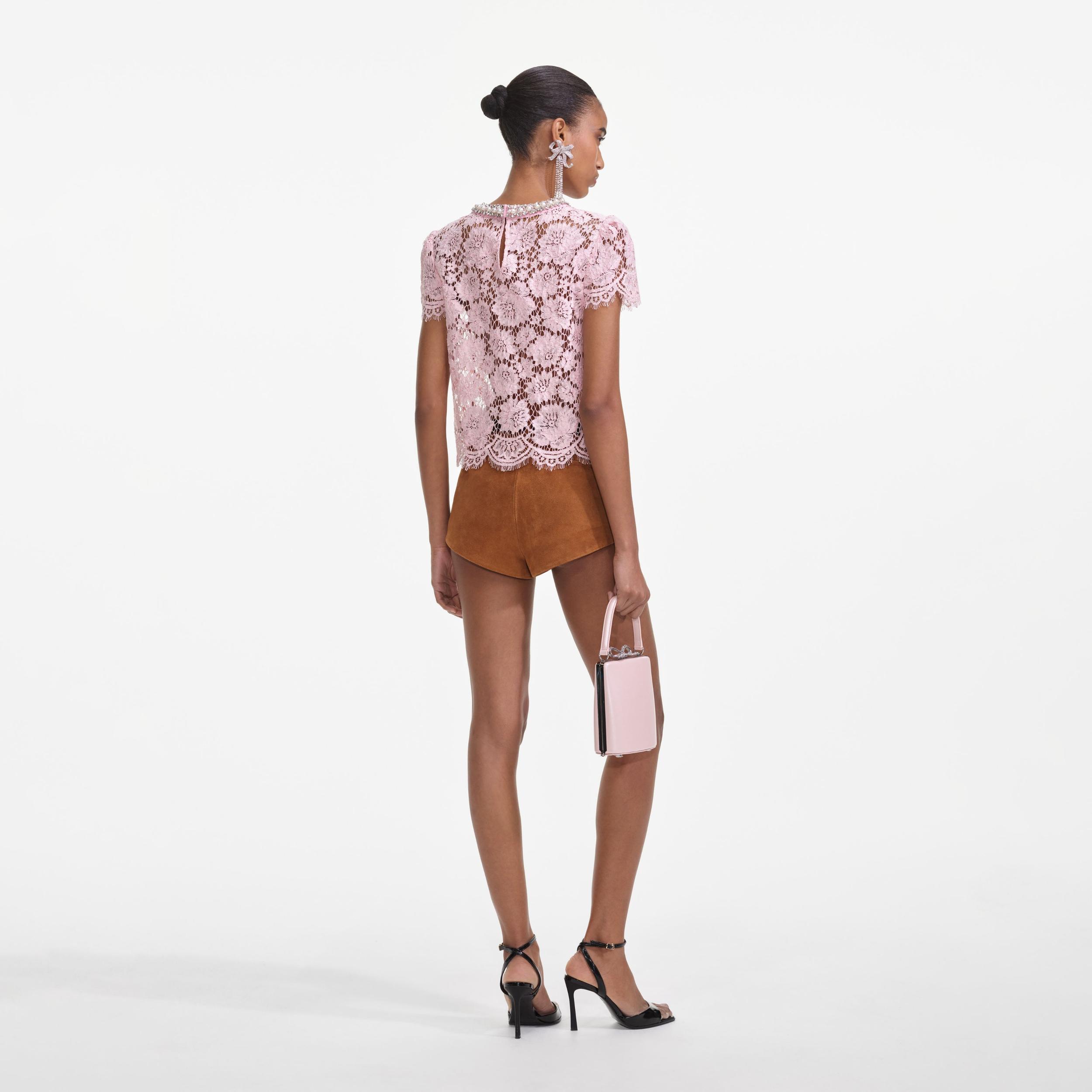 Pink Lace Top Product Image