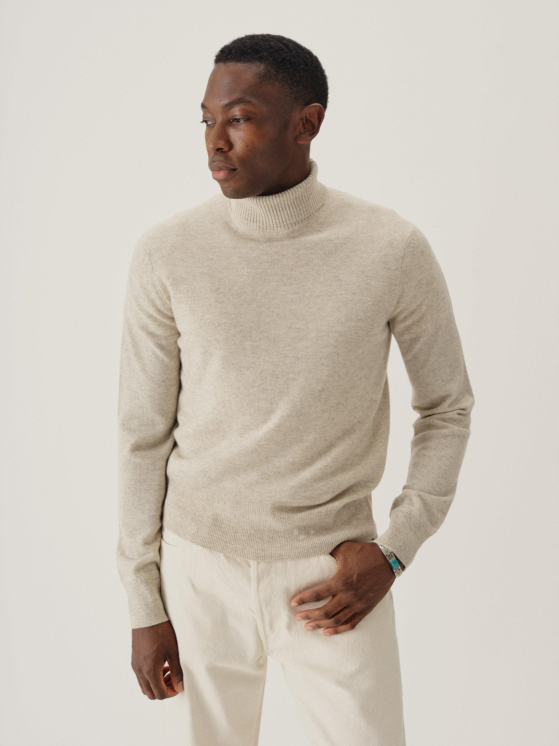 Light Oat California Cashmere Turtleneck Product Image