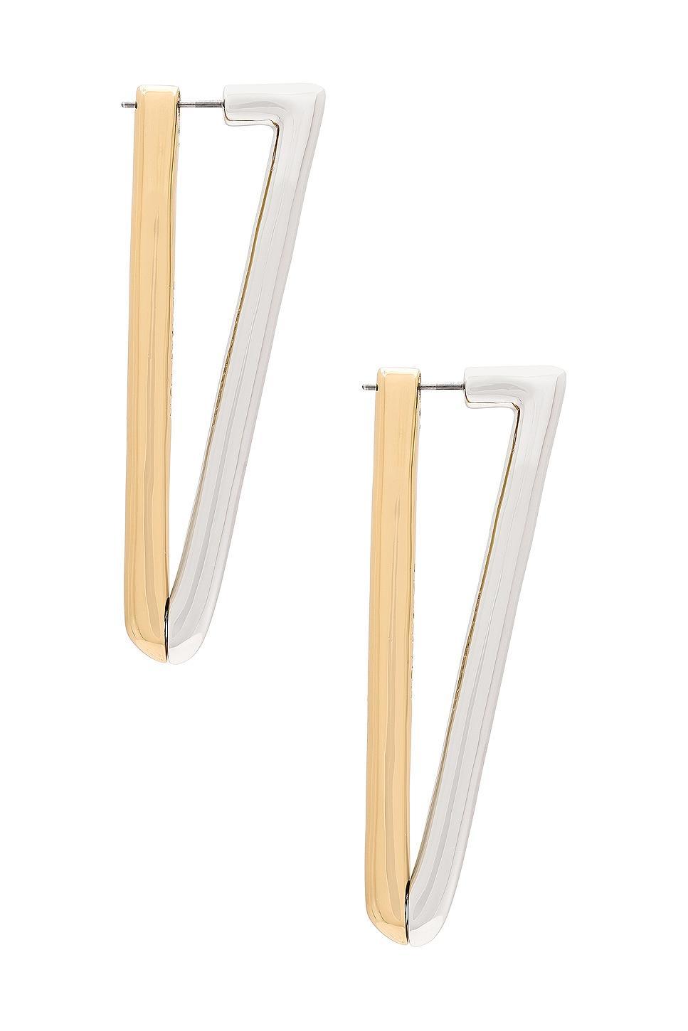 Demarson Vita Tow Tone Earrings in Metallic Gold,Metallic Silver Product Image