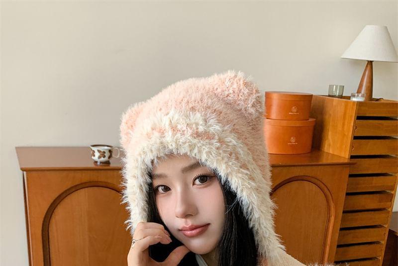 Bear ear Chenille Trapper Hat Product Image