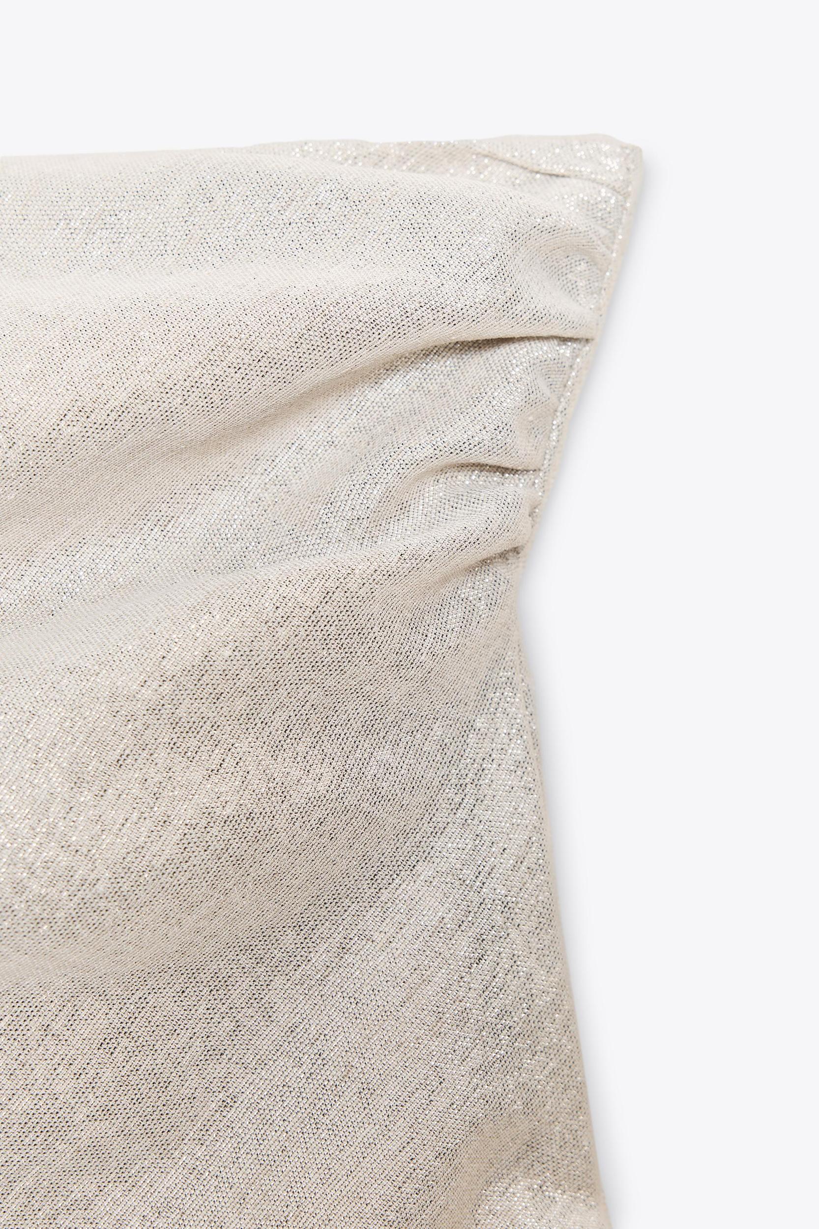 METALLIC THREAD HALTER TOP Product Image