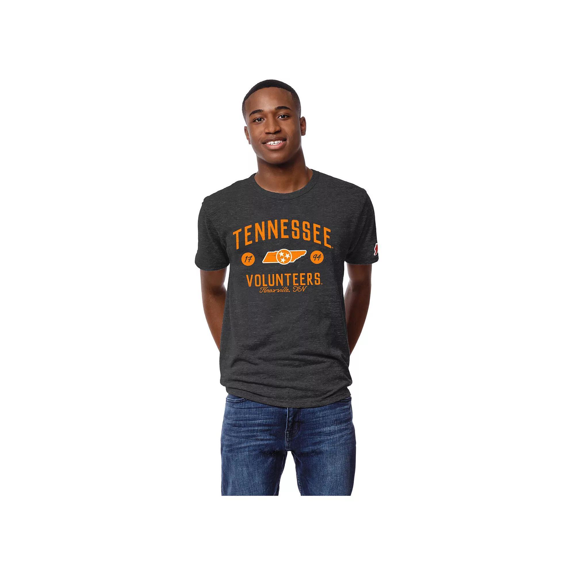 Men's League Collegiate Wear Heather Charcoal Tennessee Volunteers Bendy Arch Victory Falls Tri-Blend T-Shirt,  Product Image