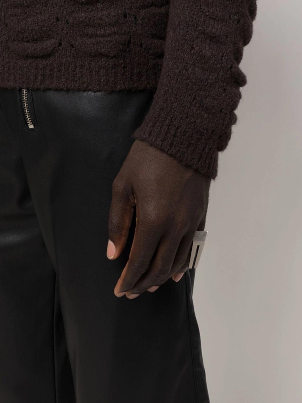 RICK OWENS Silver-tone Open Trunk Ring Product Image