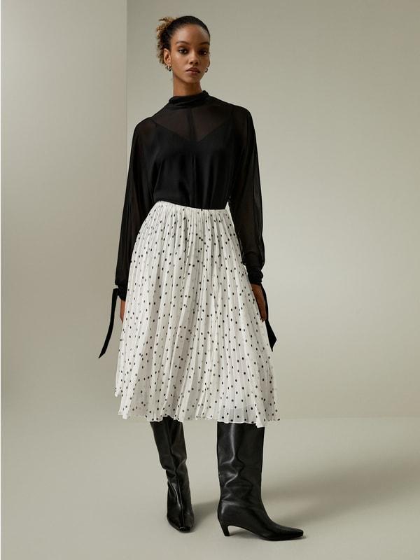 LILYSILK Women's Batwing Sleeve Chiffon Blouse Set, Black XL - Flowy, Elegant Top for Parties & Vacations Product Image