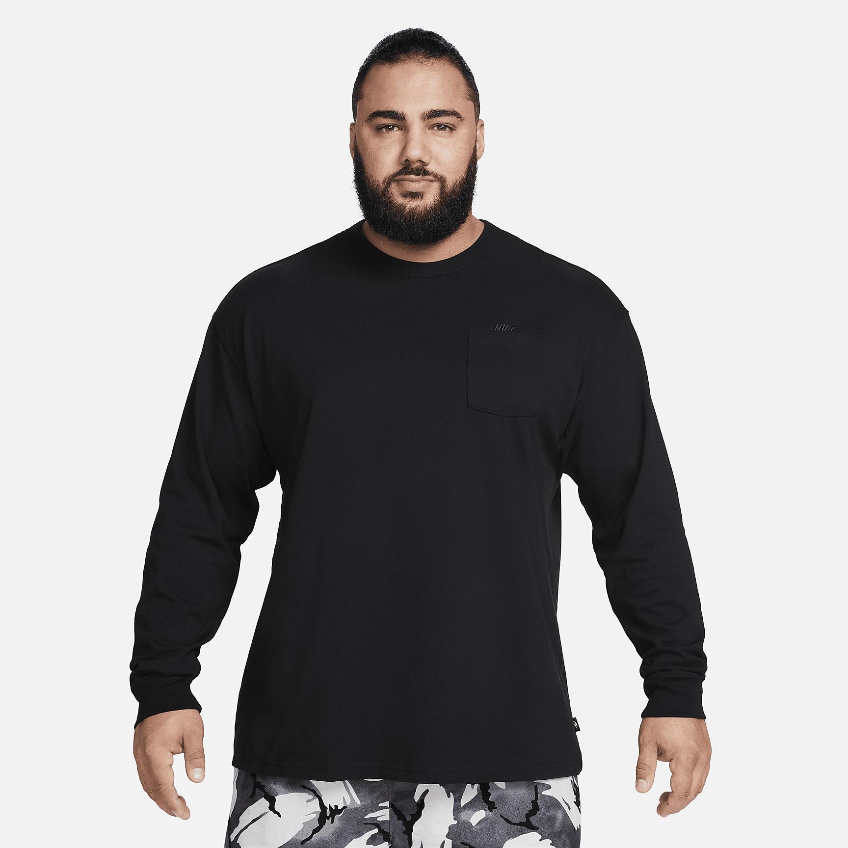 Mens Nike Sportswear Premium Essentials Long-Sleeve Pocket T-Shirt | DR7929-011 Product Image