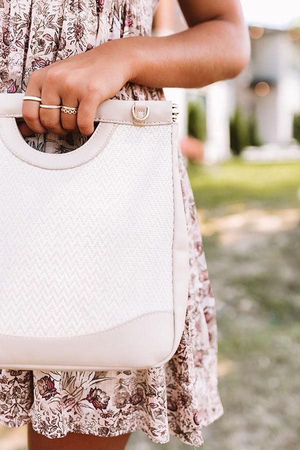 Park Ave Patio Woven Tote In Beige Product Image