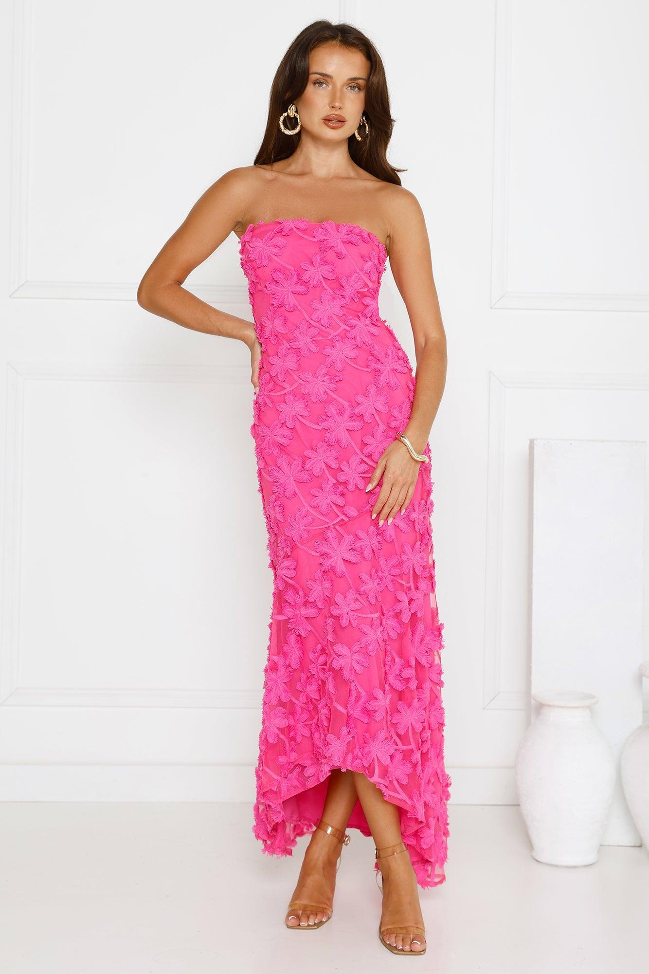 Urban Petal Strapless Maxi Dress Pink Product Image