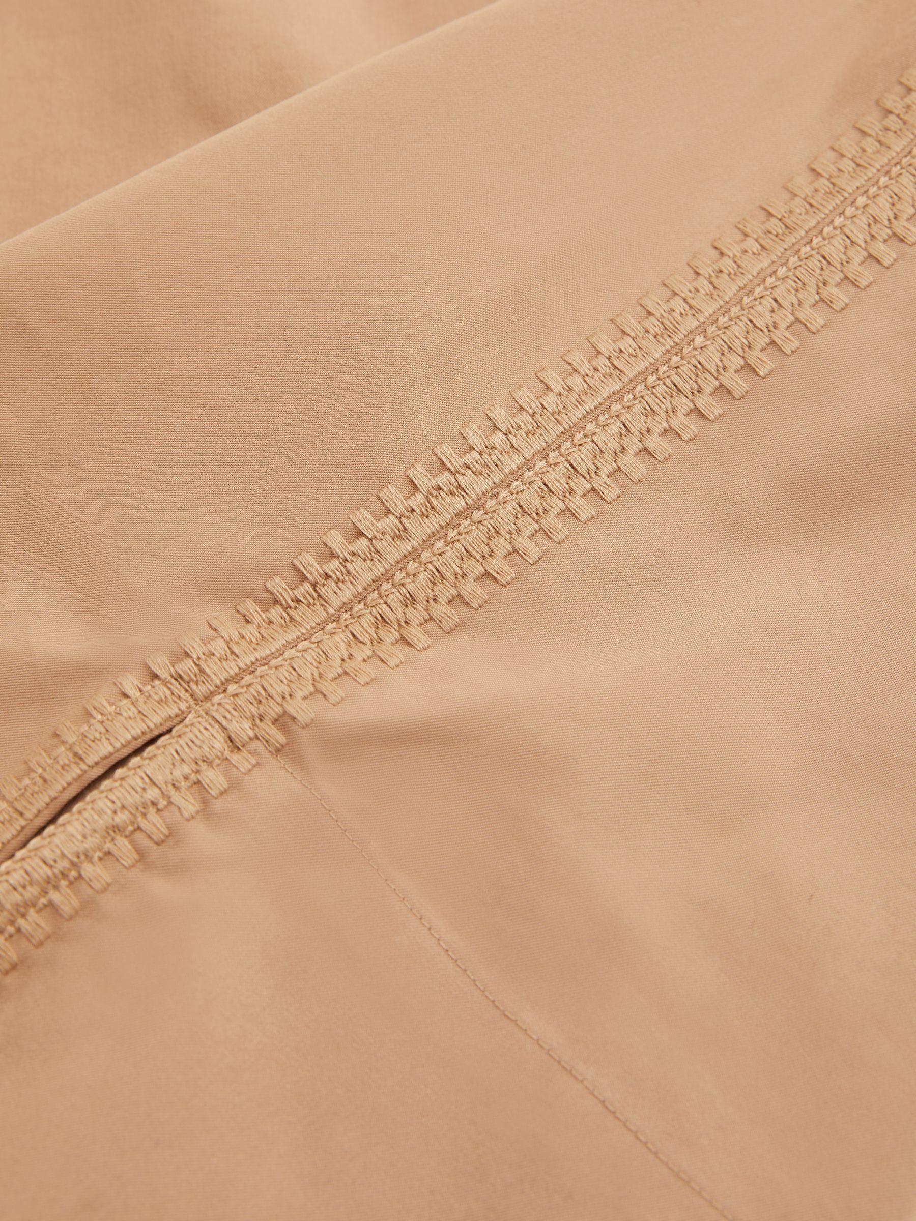 Cotton Blend Craft Stitch Collared Top in Camel Product Image