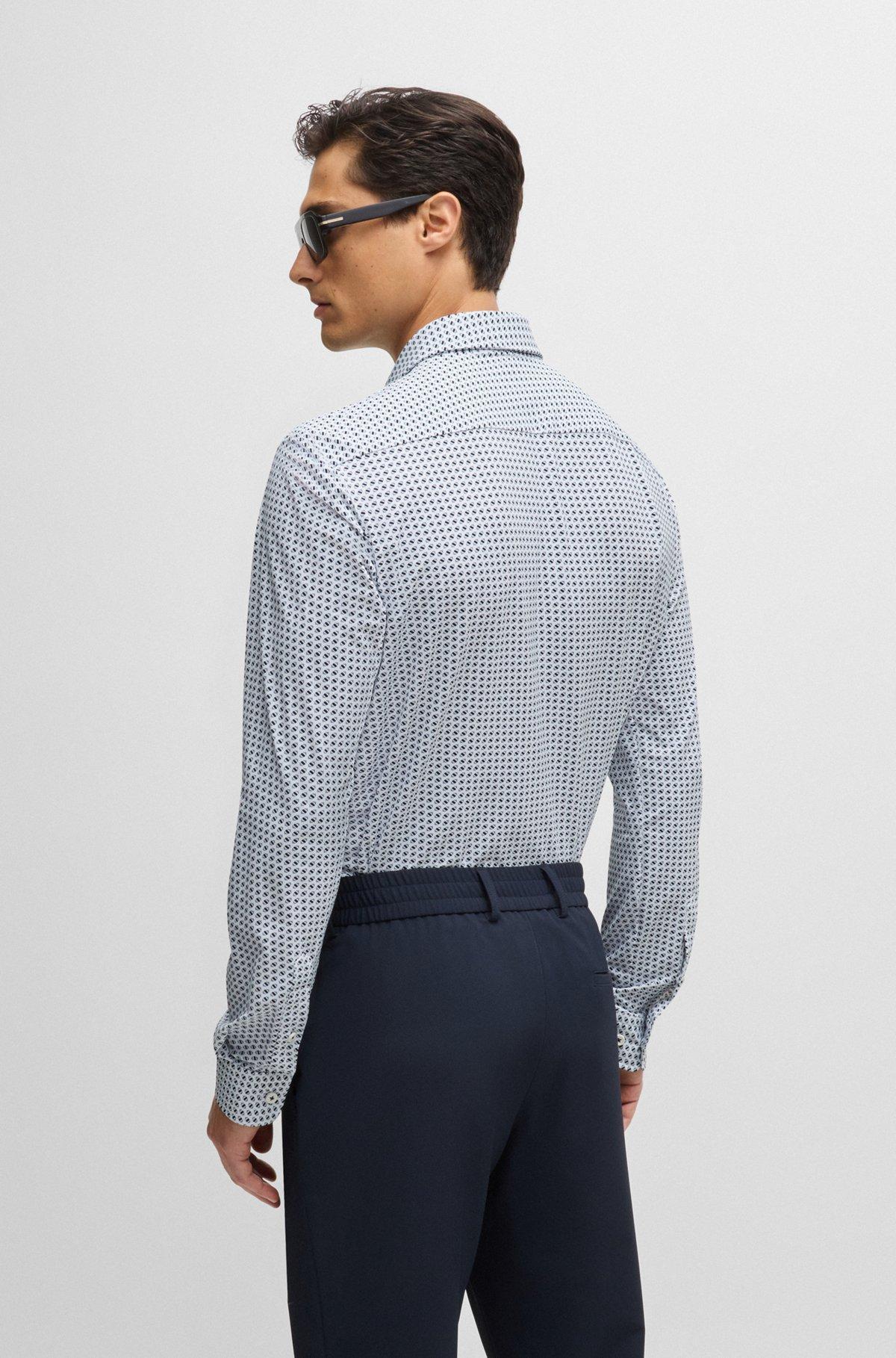 Slim-fit shirt in printed performance-stretch fabric Product Image