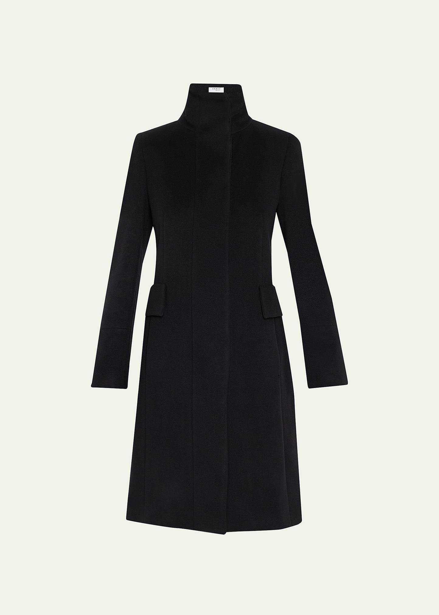 Womens Long Wool-Blend Coat Product Image
