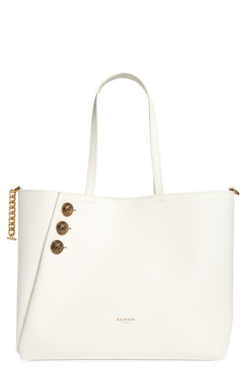 Embleme Shopper Tote Bag in Smooth Leather Product Image