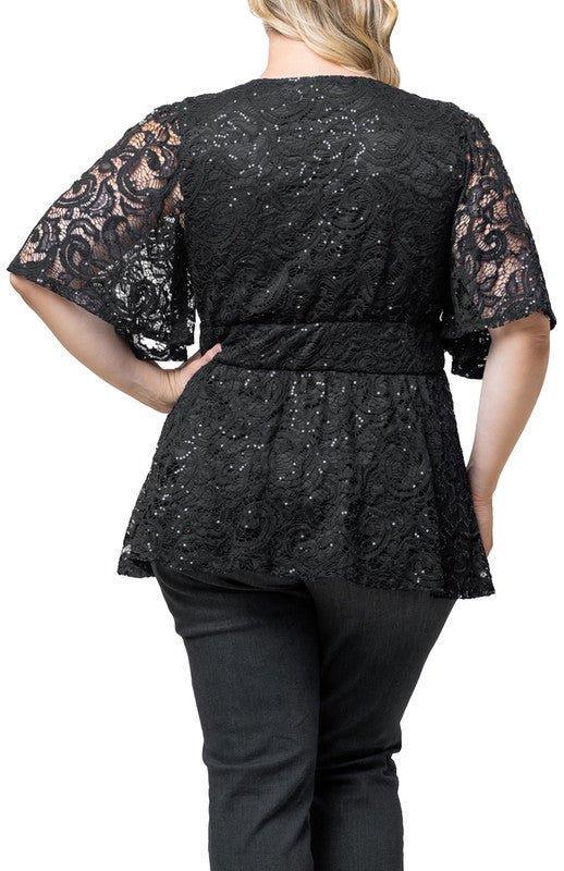 Stardust Sequin Lace Top - Plus Product Image