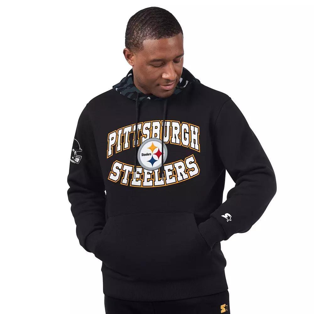 Men's Starter Black Pittsburgh Steelers Thursday Night Gridiron Pullover Hoodie, Size: Large Product Image