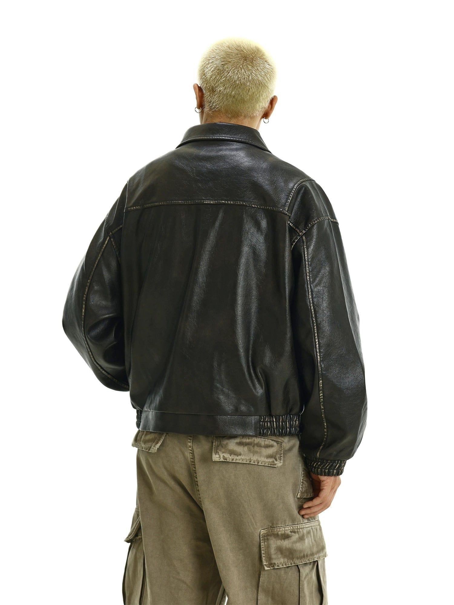 RT No. 11619 BLACK LEATHER ZIP-UP JK Product Image