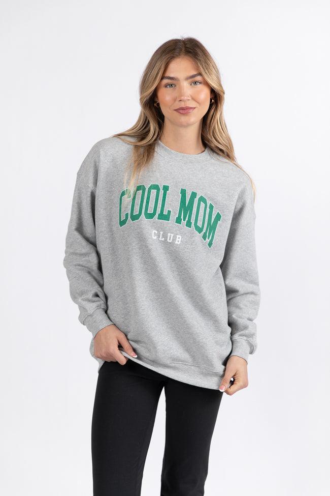 Cool Mom Club Light Grey Oversized Graphic Sweatshirt Product Image