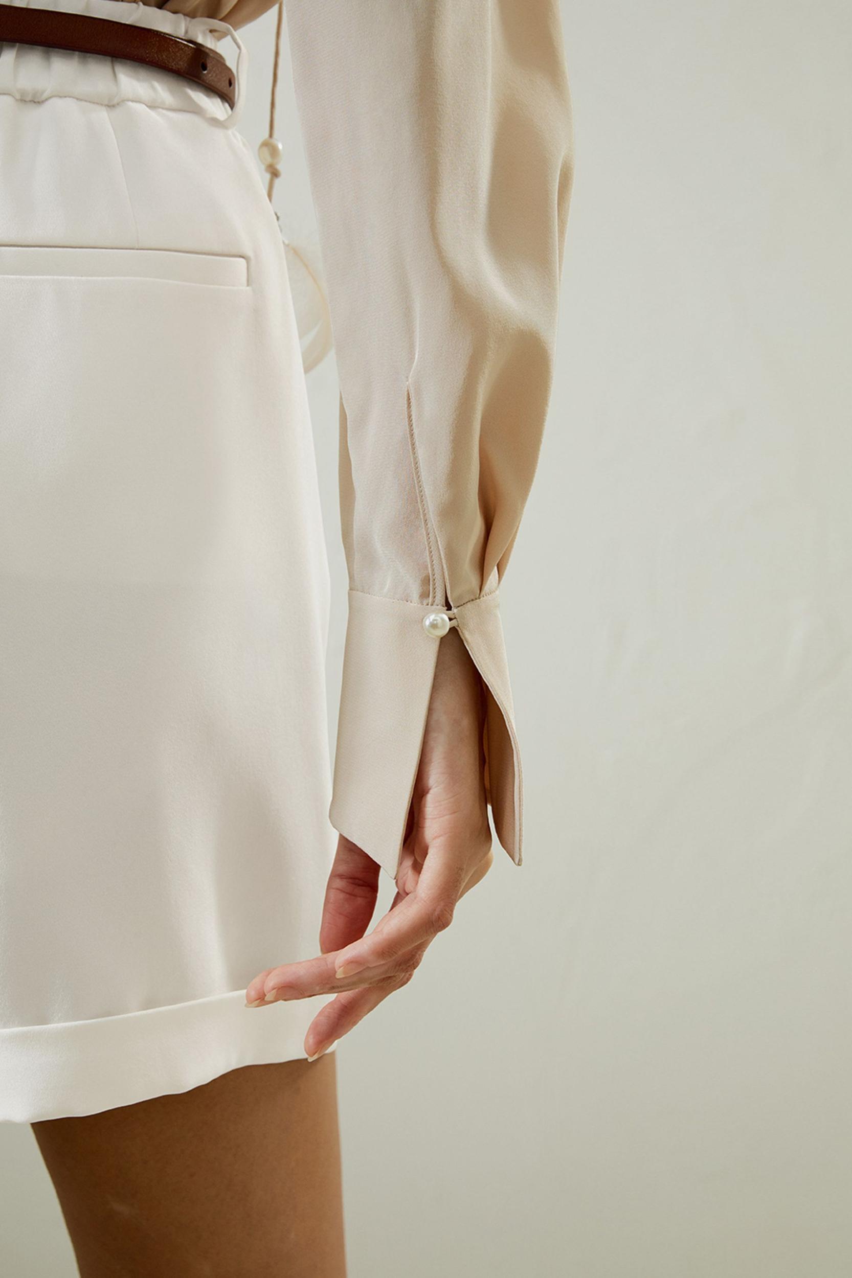 Tie-Detailed Silk Blouse Product Image