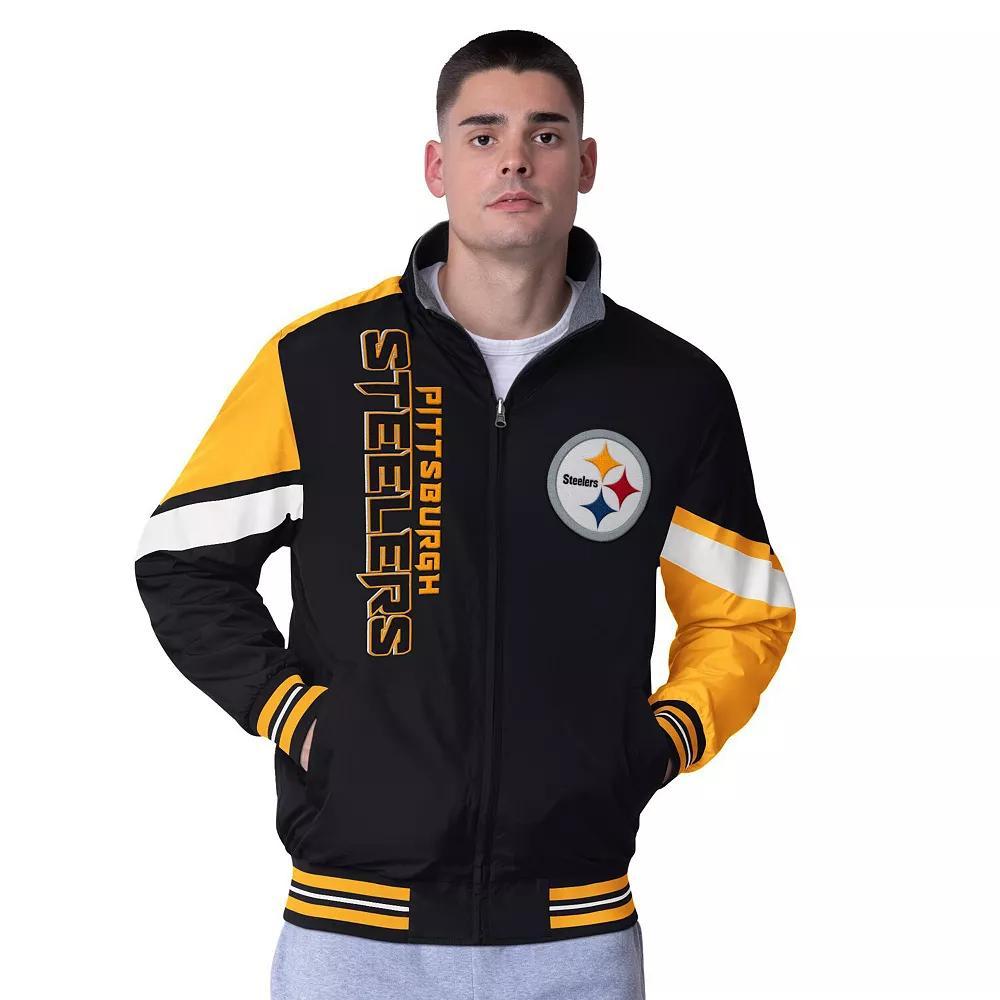 Men's G-III Extreme Black Pittsburgh Steelers Strong Arm Reversible Full-Zip Jacket, Size: XL Product Image