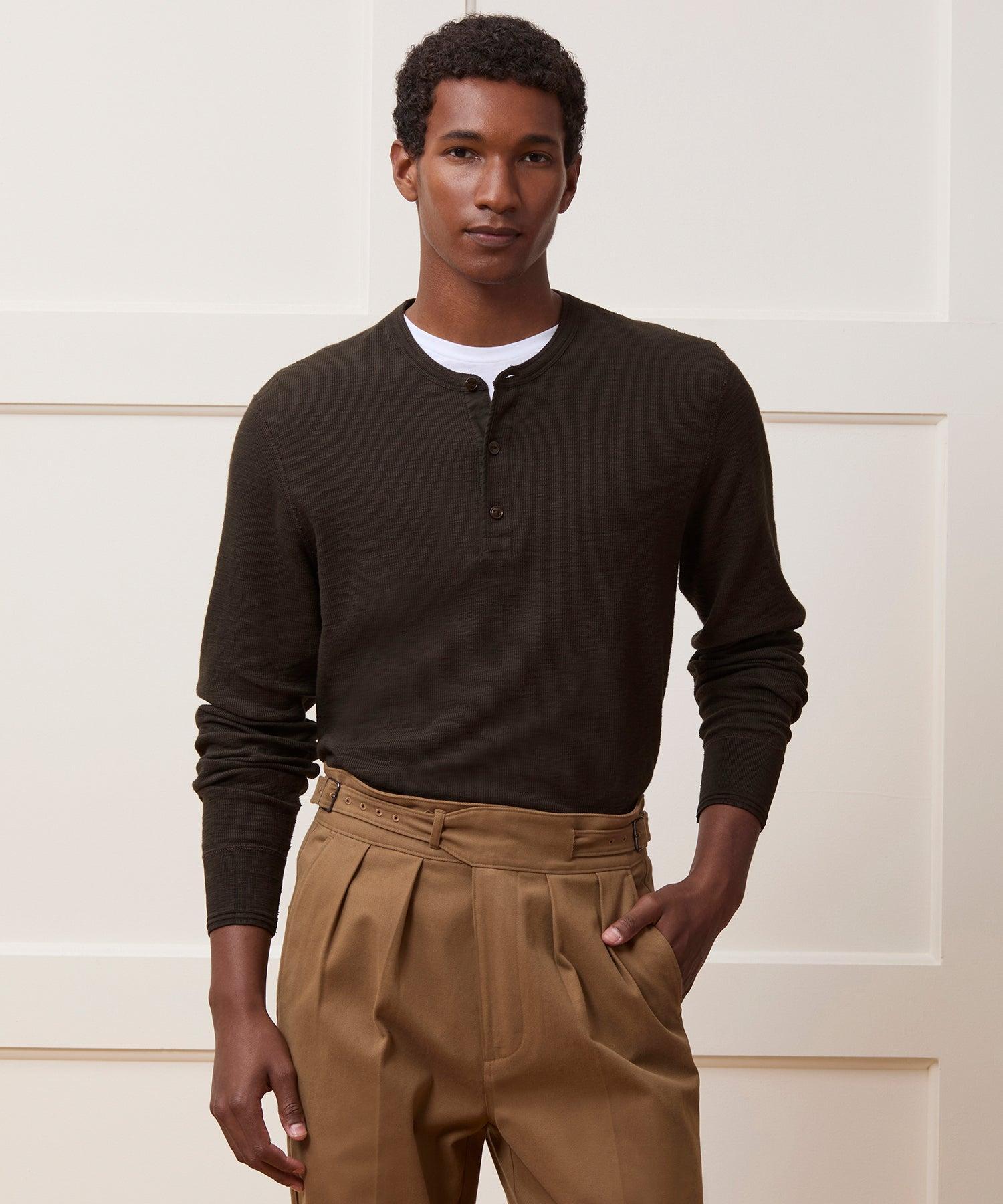 Lightweight Mini Waffle Henley Product Image