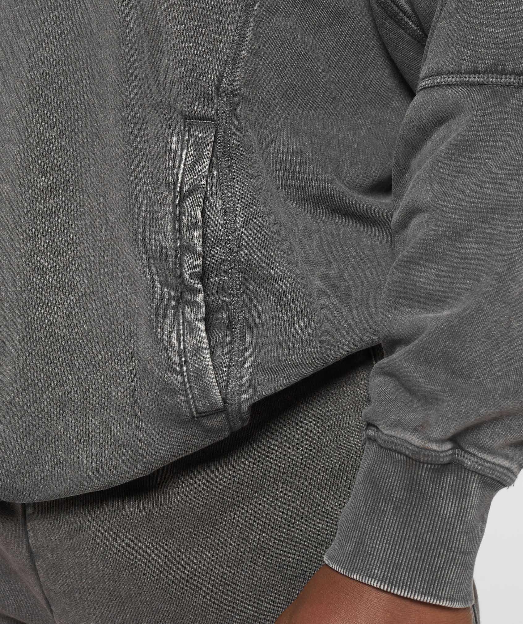 Gymshark Heritage Washed Hoodie - Onyx Grey Male Product Image