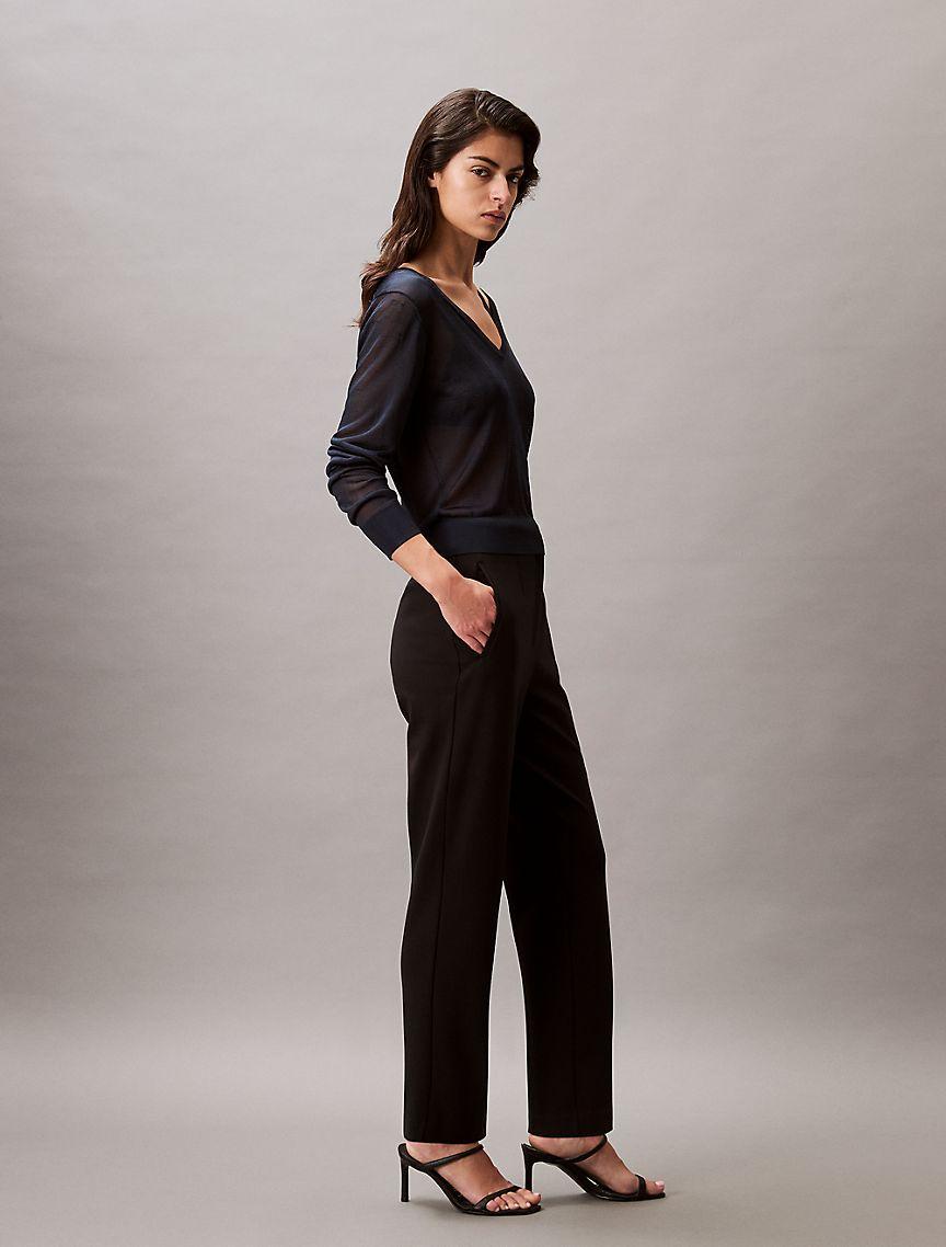 Ponte Cropped Straight Pants Product Image