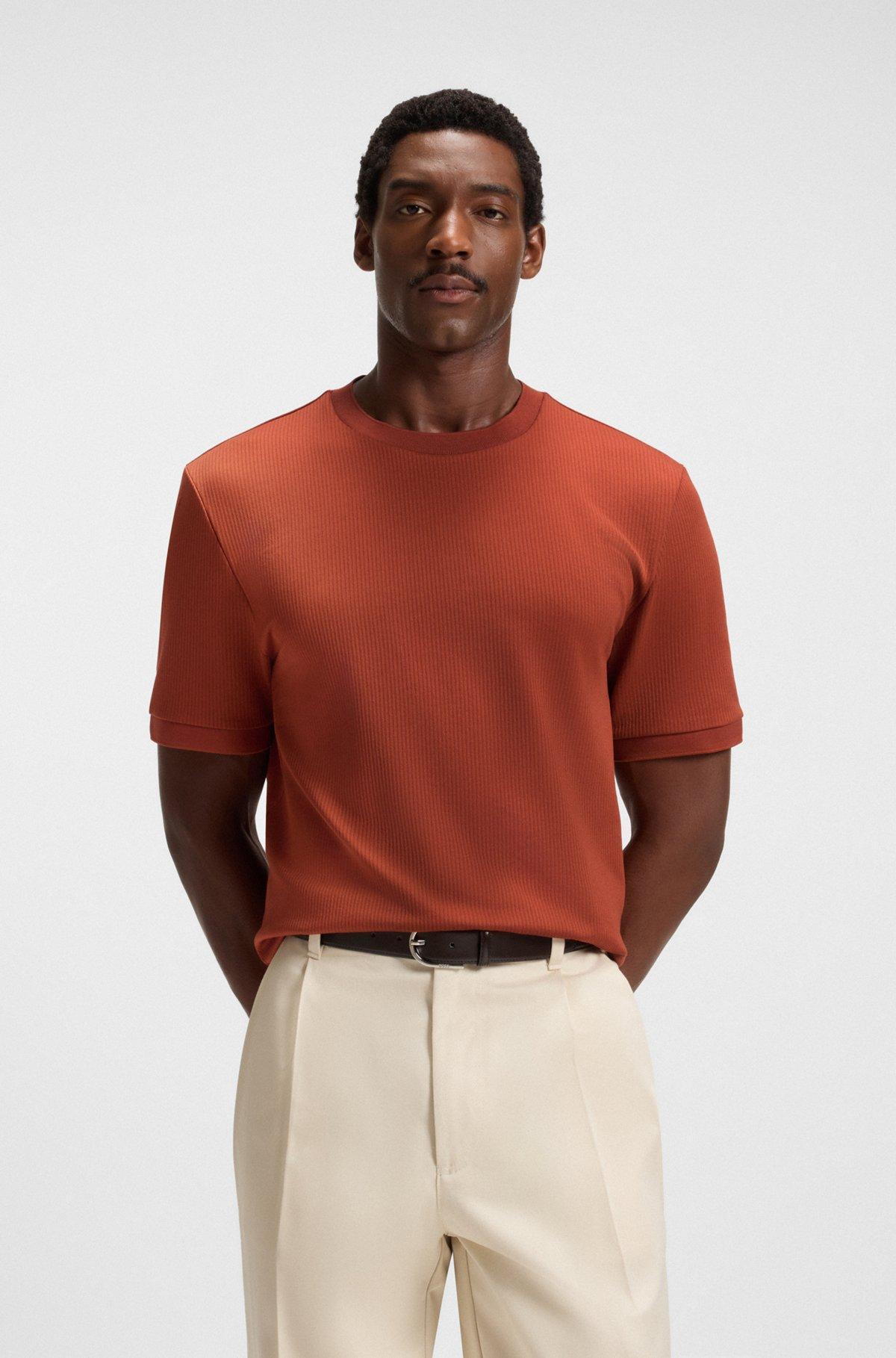 Regular-fit T-shirt in seersucker fabric Product Image
