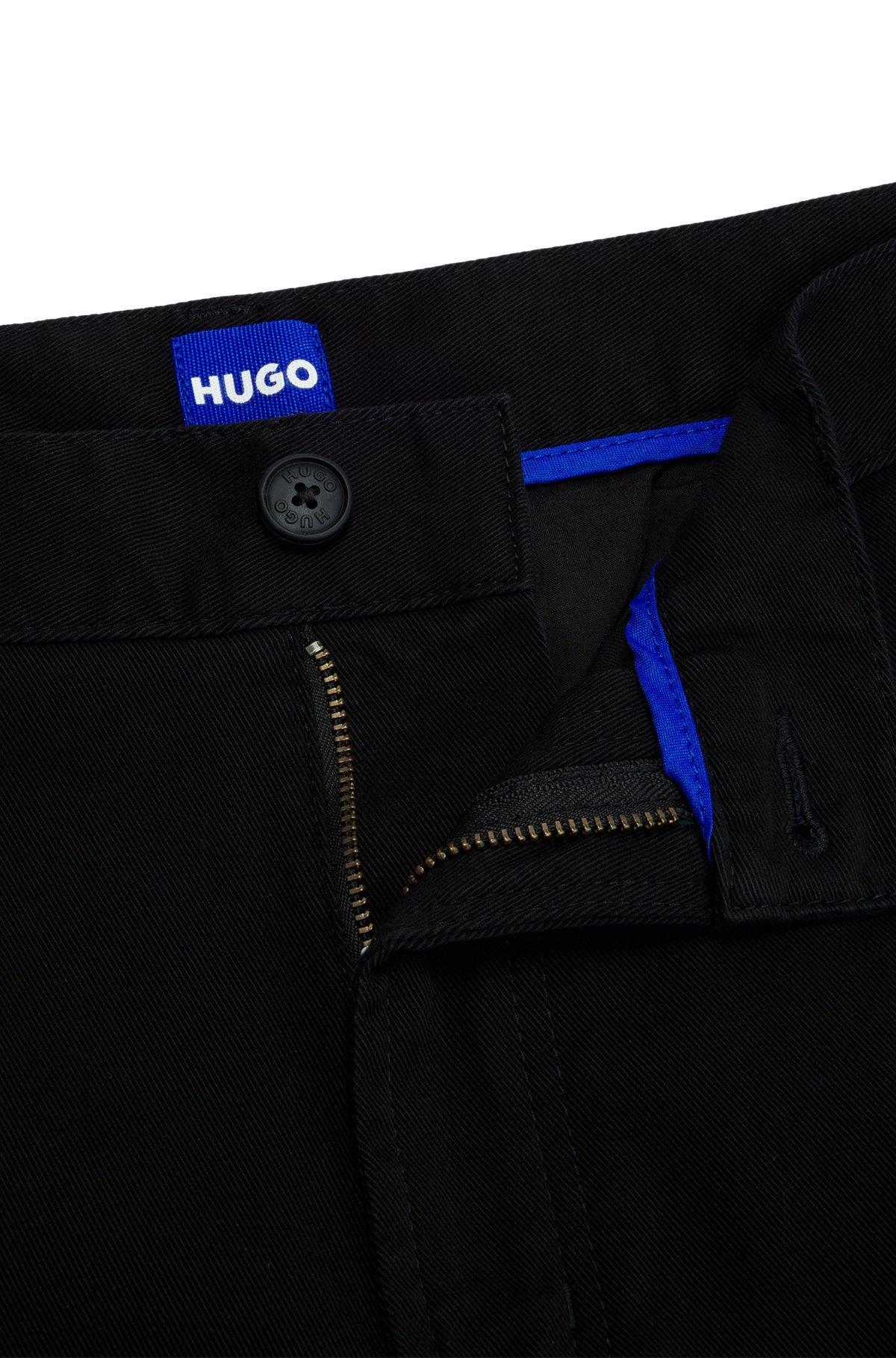 Regular-fit trousers in cotton twill with signature label Product Image