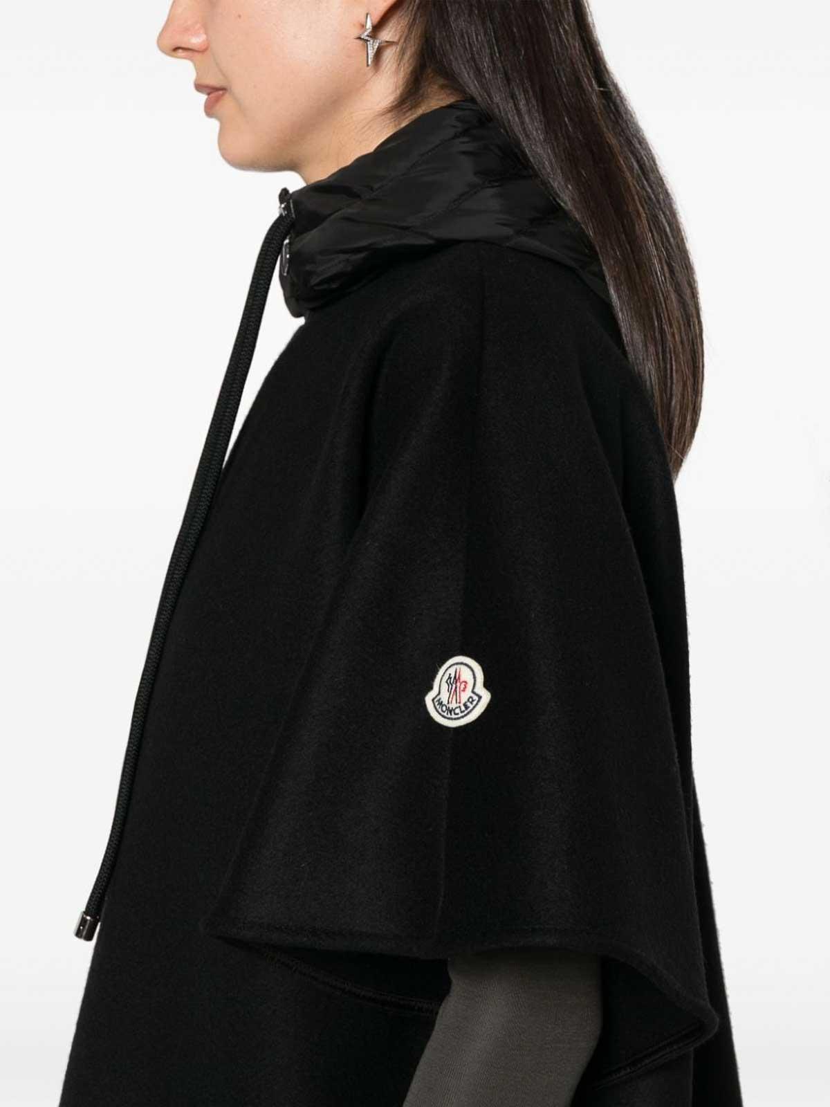 MONCLER Hooded Down Cape In Black Product Image