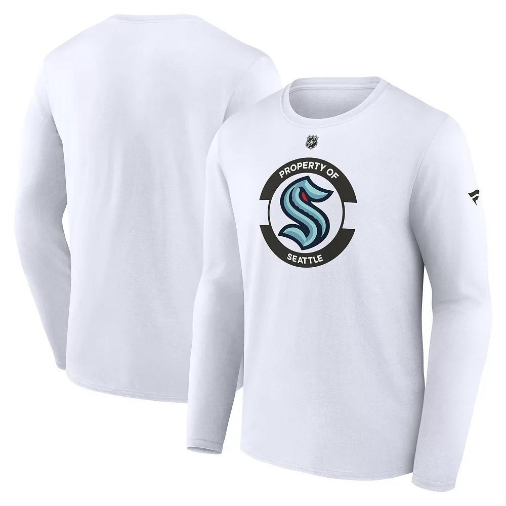 Men's Fanatics White Seattle Kraken Authentic Pro Core Secondary Long Sleeve T-Shirt, Size: Medium, Krk White Product Image
