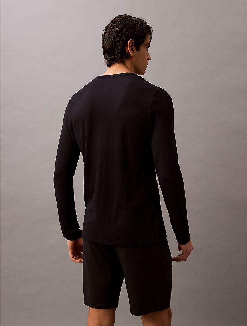 Ultra Soft Modal Pique Henley Sleep Tee Product Image